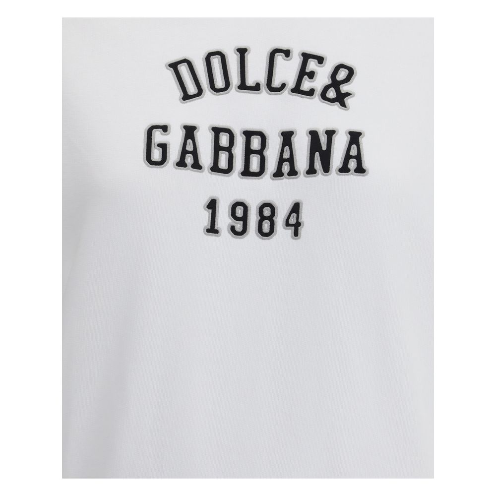 Dolce & Gabbana White Cotton Sweatshirt | Regal Royce
