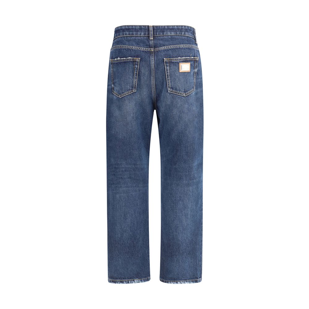 Dolce & Gabbana Blue Cotton Boyfriend Jeans | Regal Royce