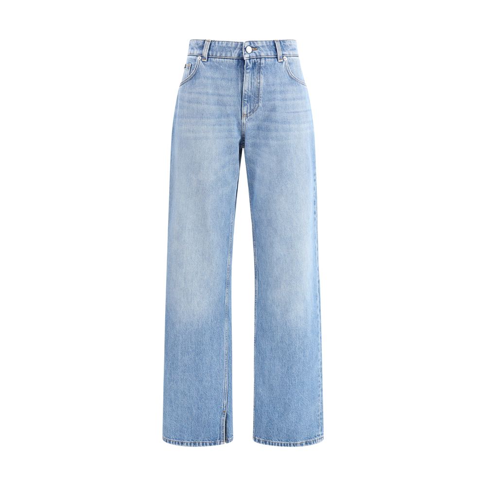 Dolce & Gabbana Light Blue Cotton Straight-Leg Jeans | Regal Royce