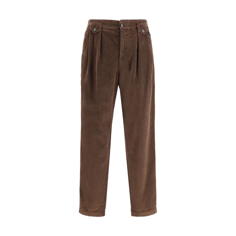 Dolce & Gabbana Brown Cotton Casual Pants | Regal Royce