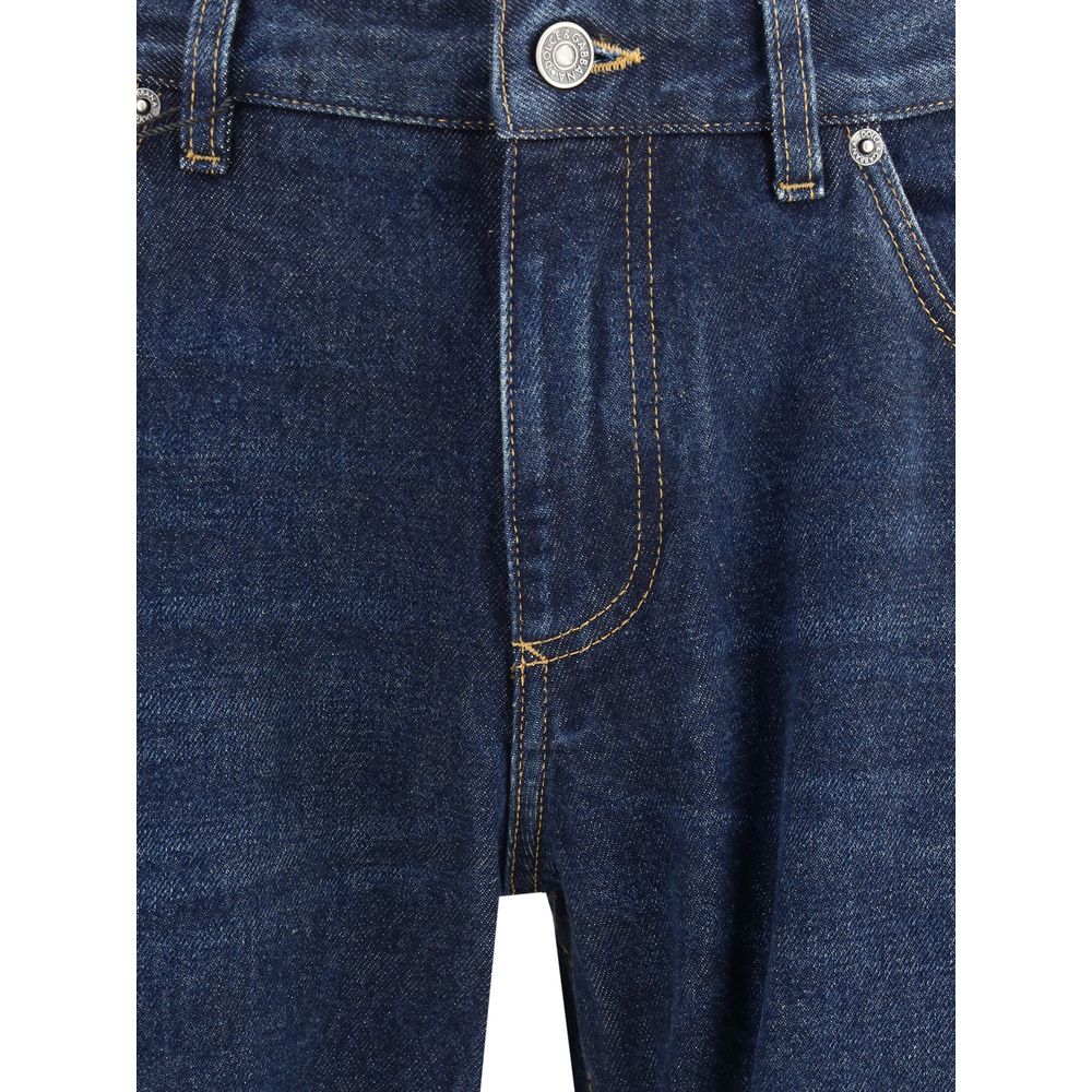 Dolce & Gabbana Blue Cotton Straight-Leg Jeans