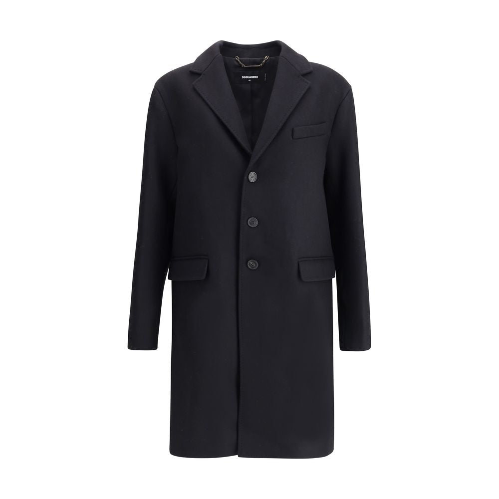Dsquared² Black Wool Coat | Regal Royce
