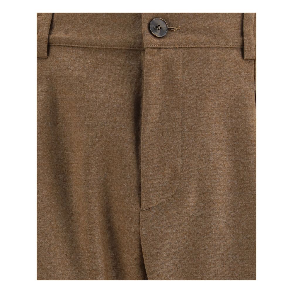 Cruna Brown Fleece Wool Casual Pants | Regal Royce