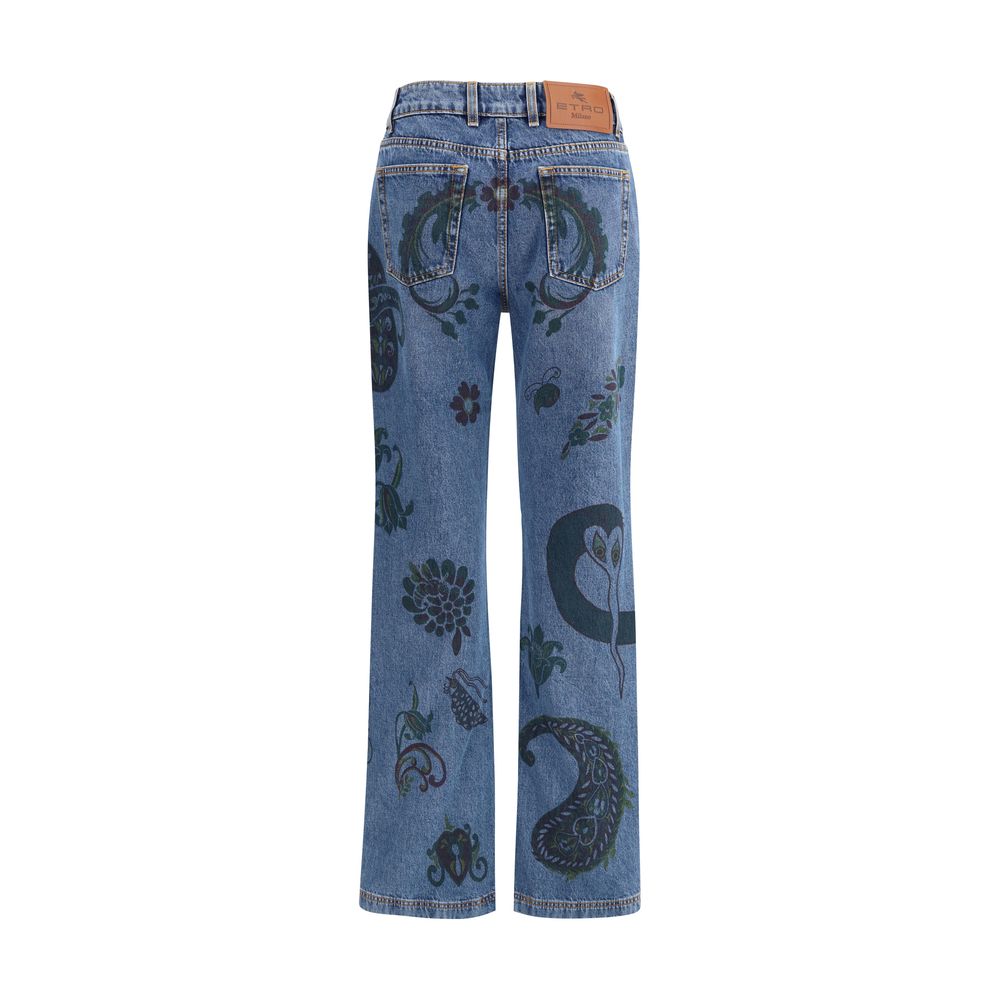 Etro Blue Cotton Flared Jeans | Regal Royce