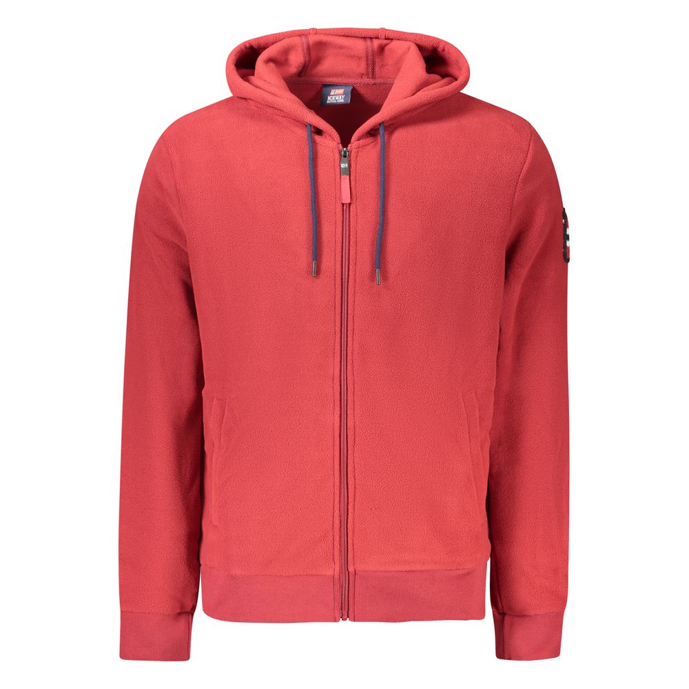 Norway 1963 Red Polyester Men's Hooded Sweatshirt | Regal Royce