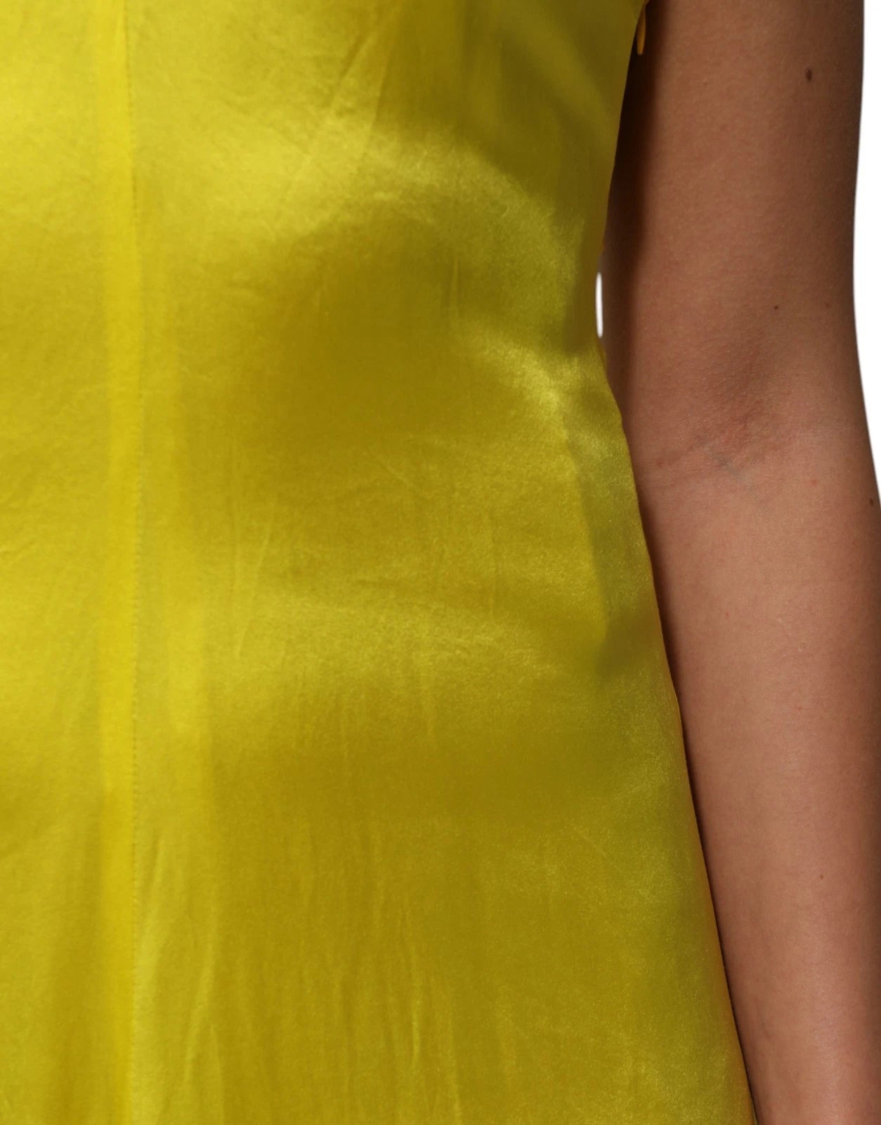 Tonello Yellow Silk Satin Slip Maxi Spaghetti Strap Maxi Dress | Regal Royce