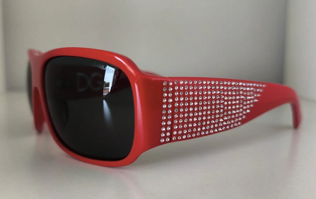Dolce & Gabbana DG4027 Red Crystal Black Lens Shades Sunglasses