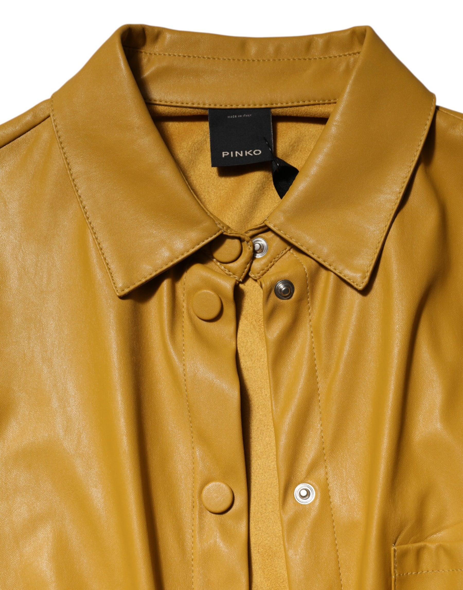 PINKO Polyester Belted Shirt Midi Long Sleeve Yellow Mustard | Regal Royce