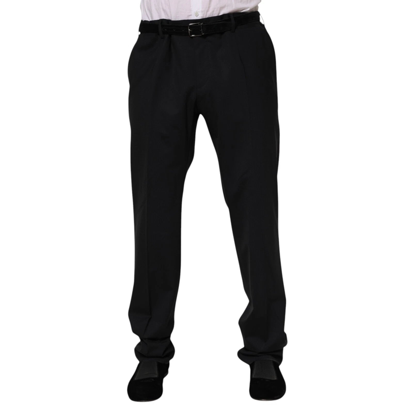 Dolce & Gabbana Black Wool Formal Dress Men Trousers Pants | Regal Royce