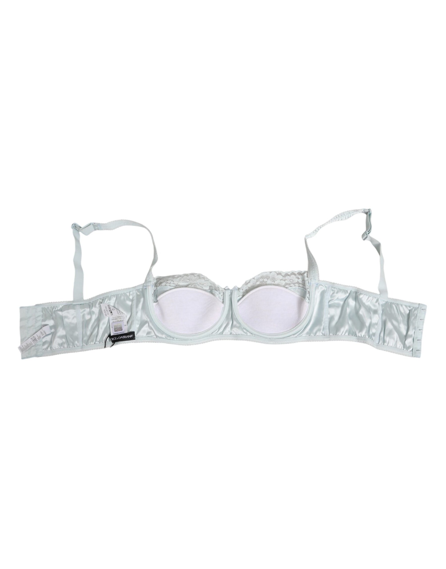 Dolce & Gabbana Light Blue Silk Semi-Padded Balconette Underwear | Regal Royce