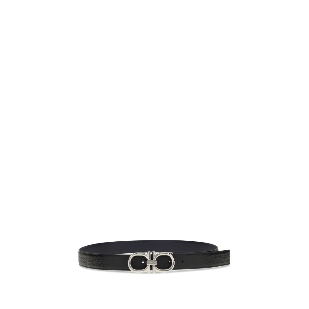 Ferragamo Black Calf Leather Bos Taurus Regular Belt