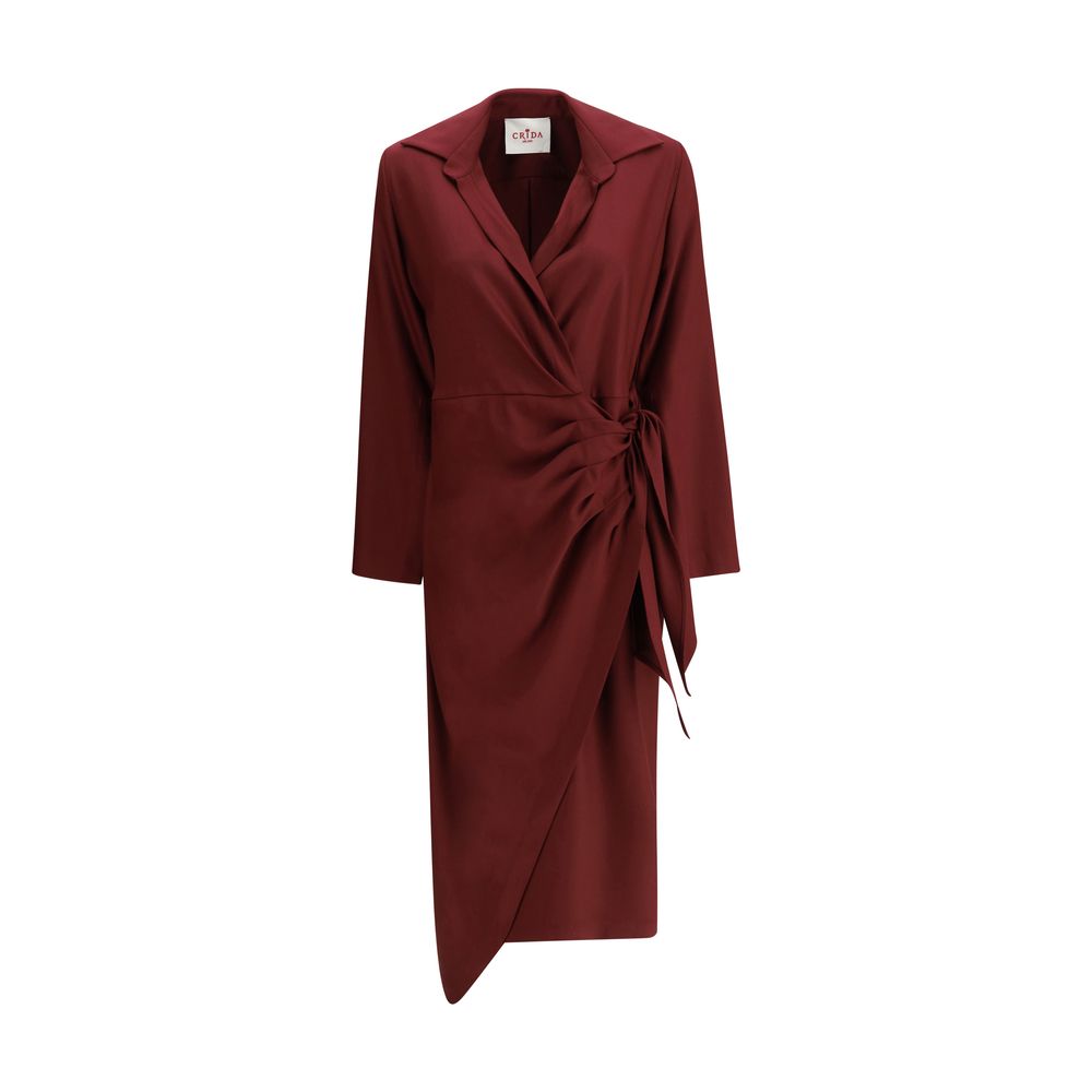 Crida Milano Bordeaux Silk Casual Dress | Regal Royce