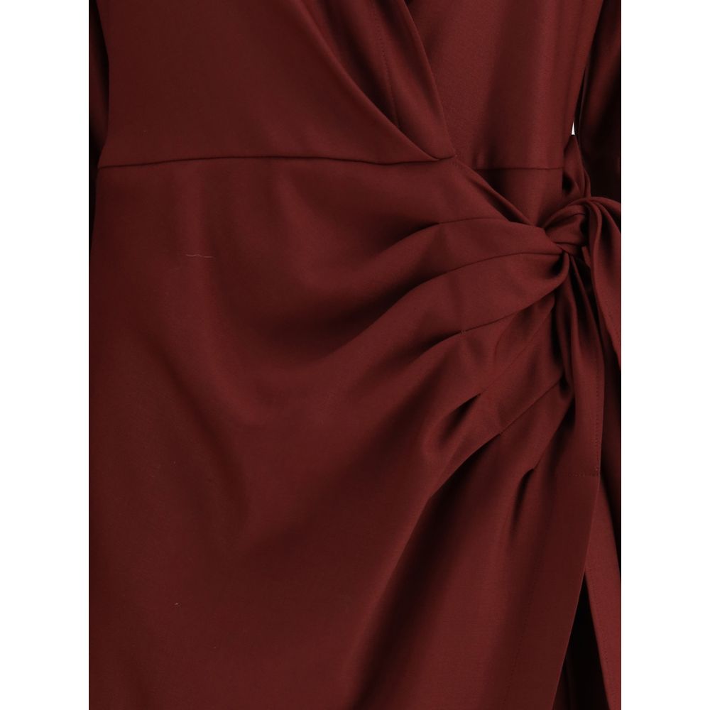 Crida Milano Bordeaux Silk Casual Dress | Regal Royce