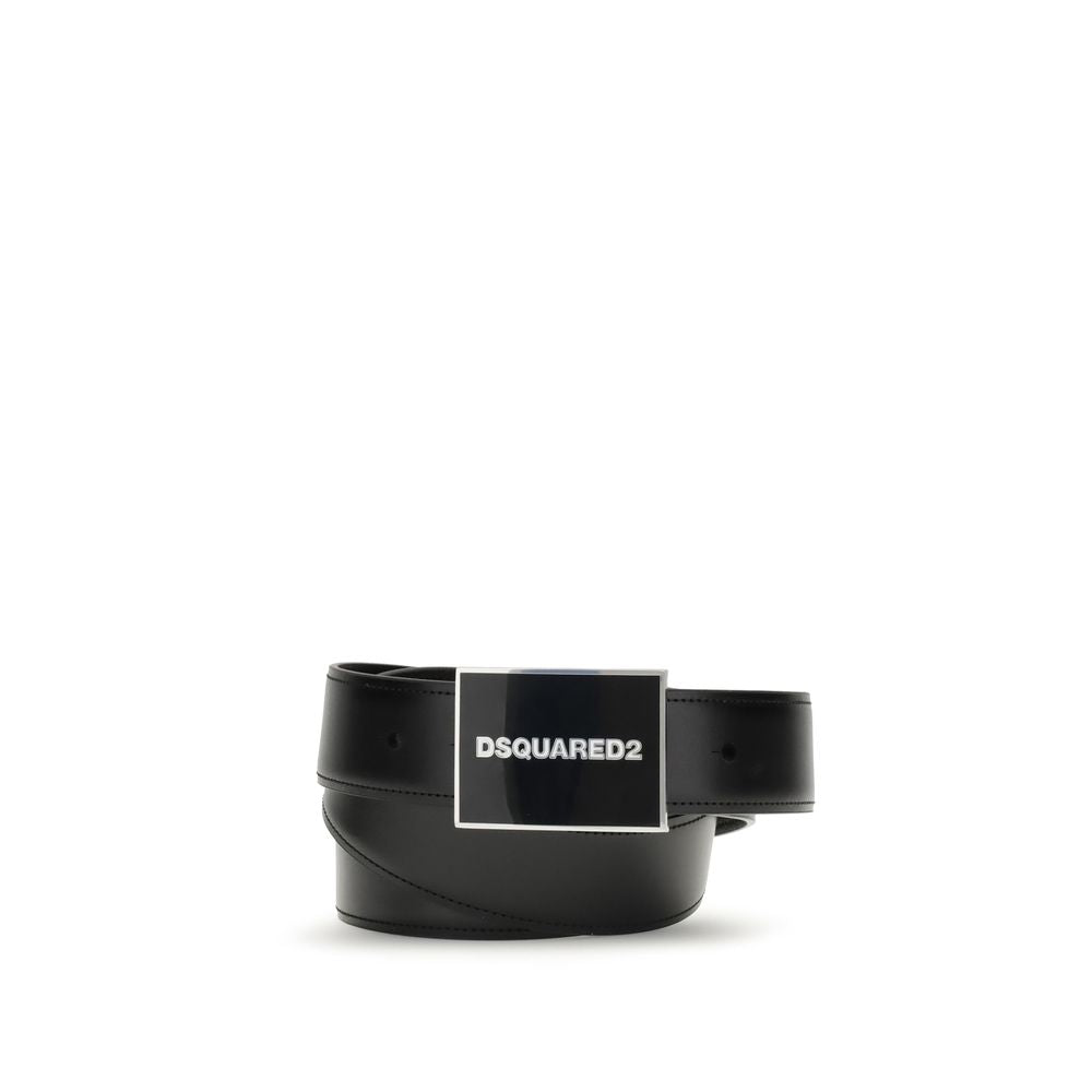 Dsquared² Black Calf Leather Bos Taurus Regular Belt | Regal Royce