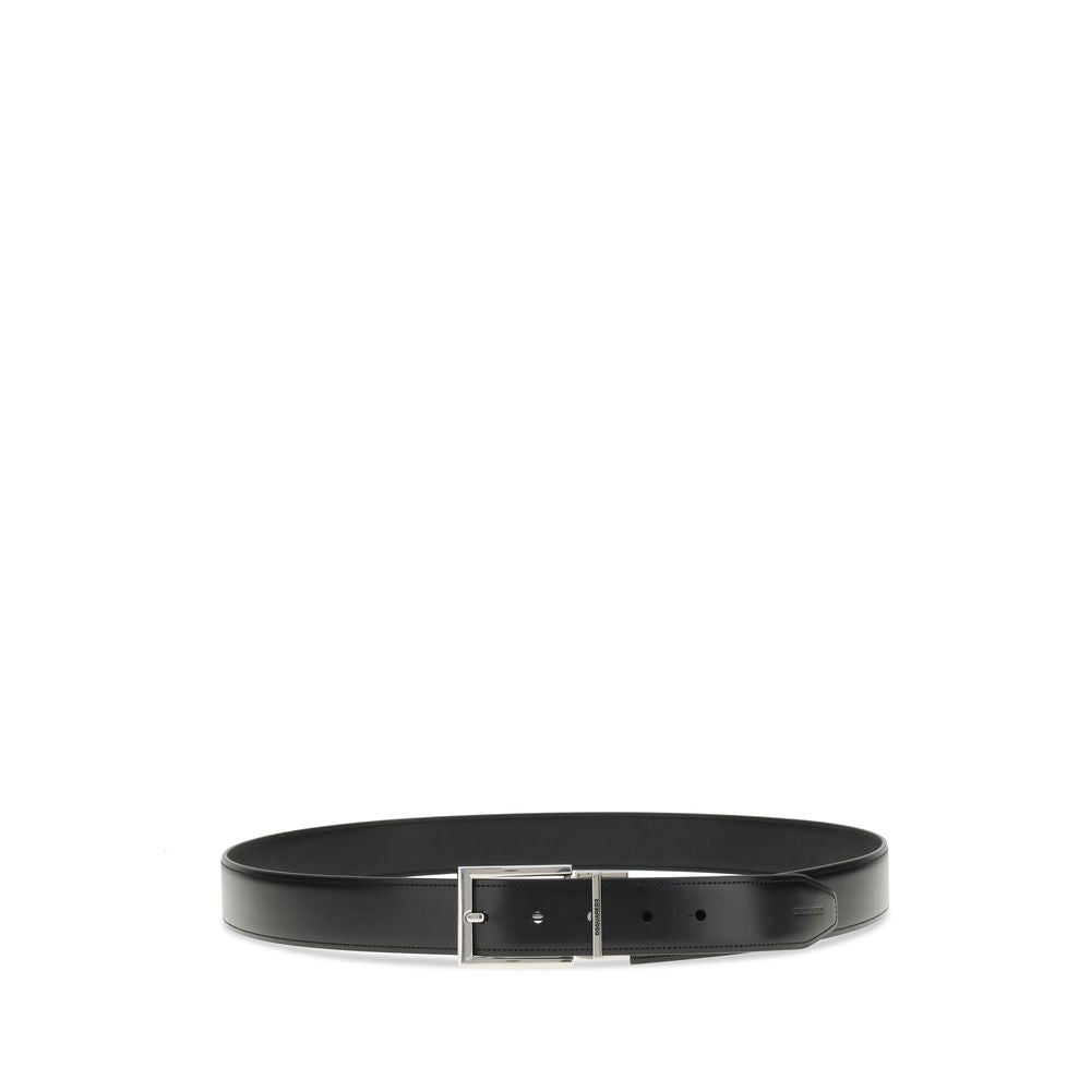 Dsquared² Black Calf Leather Bos Taurus Regular Belt | Regal Royce