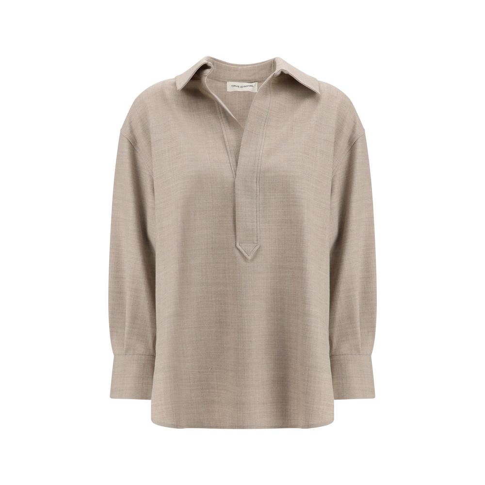 True Royal Beige Wool Shirt | Regal Royce