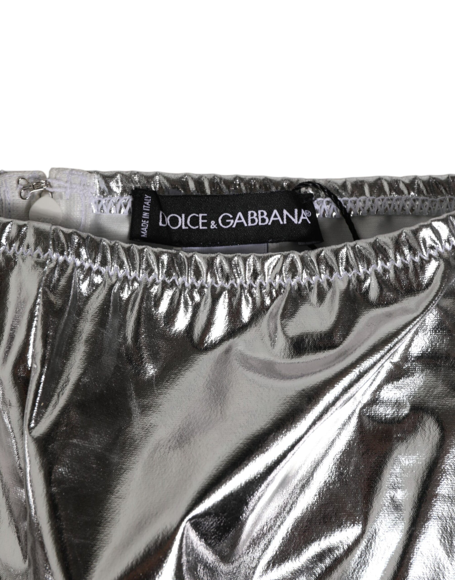 Dolce & Gabbana Silver Metallic High Waist Bikini Bottom Women  Underwear | Regal Royce