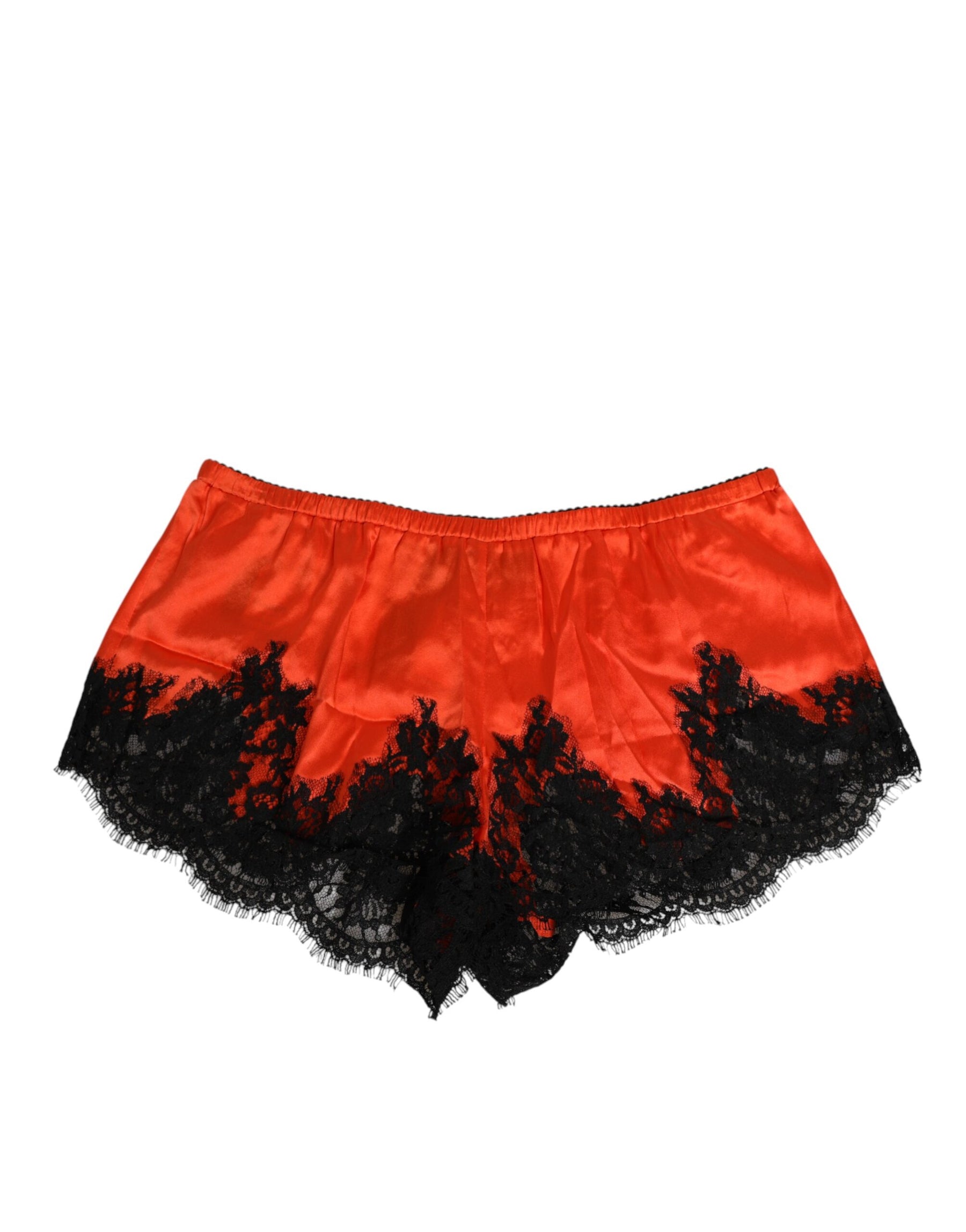 Dolce & Gabbana Red Silk Satin Lace Shorts Underwear | Regal Royce