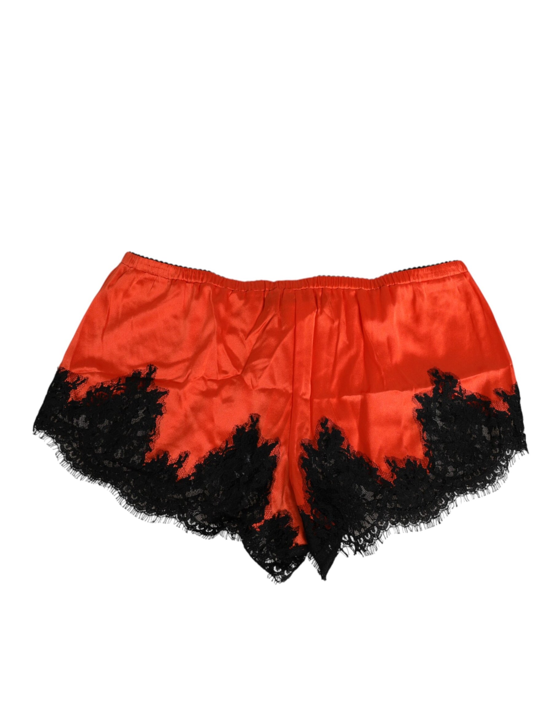 Dolce & Gabbana Red Silk Satin Lace Shorts Underwear | Regal Royce