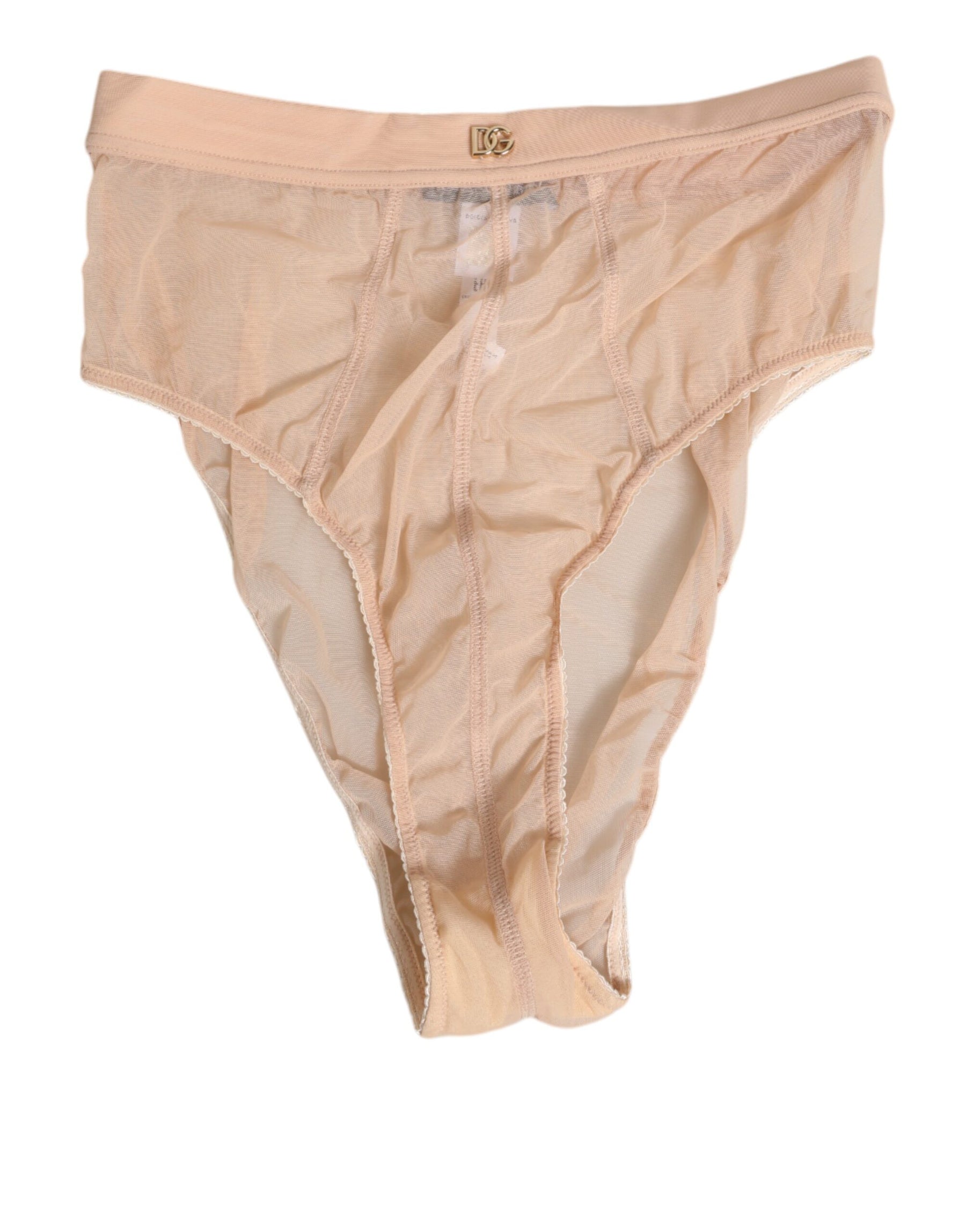 Dolce & Gabbana Beige Sheer Mesh High Waist Panty Underwear | Regal Royce