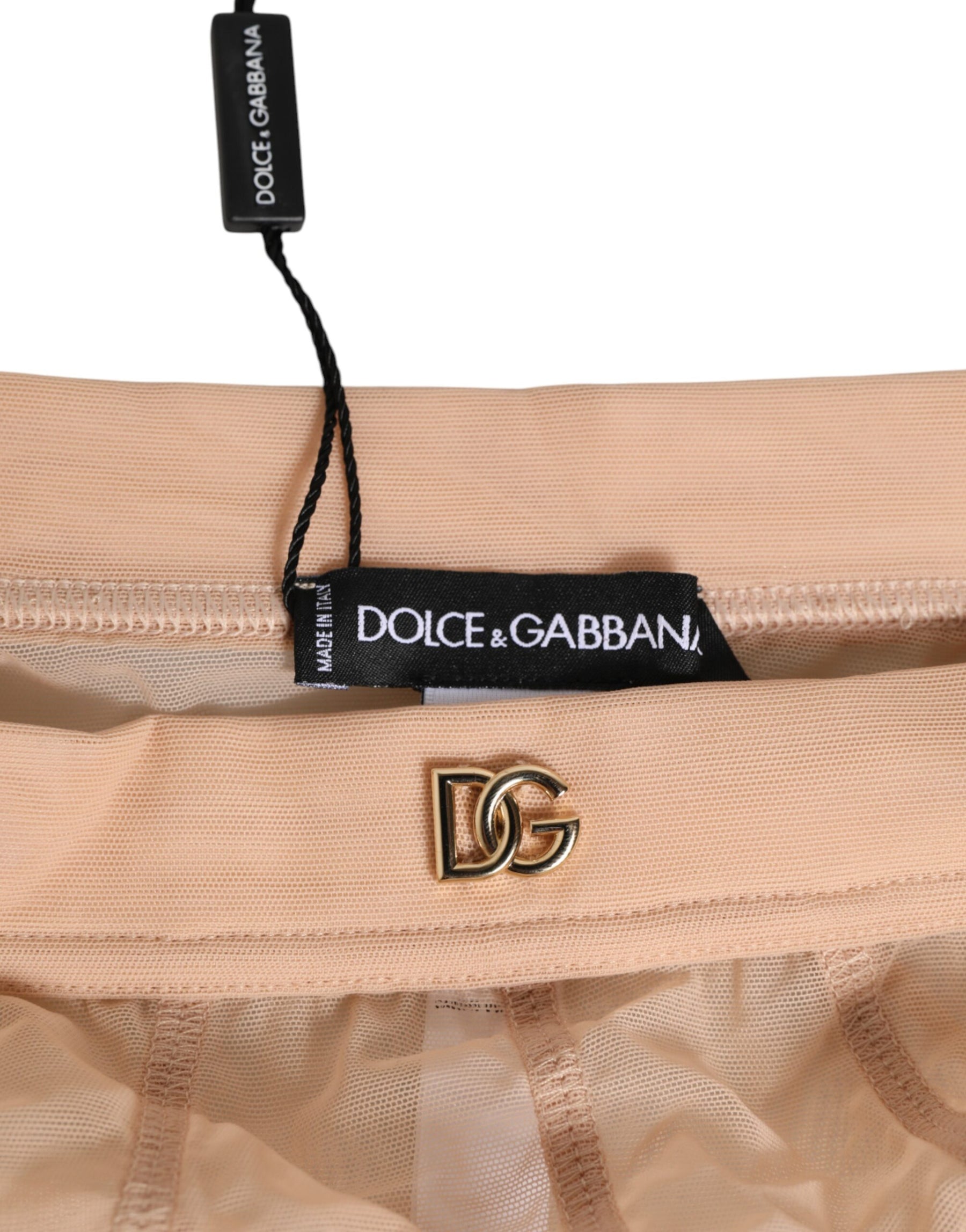 Dolce & Gabbana Beige Sheer Mesh High Waist Panty Underwear | Regal Royce
