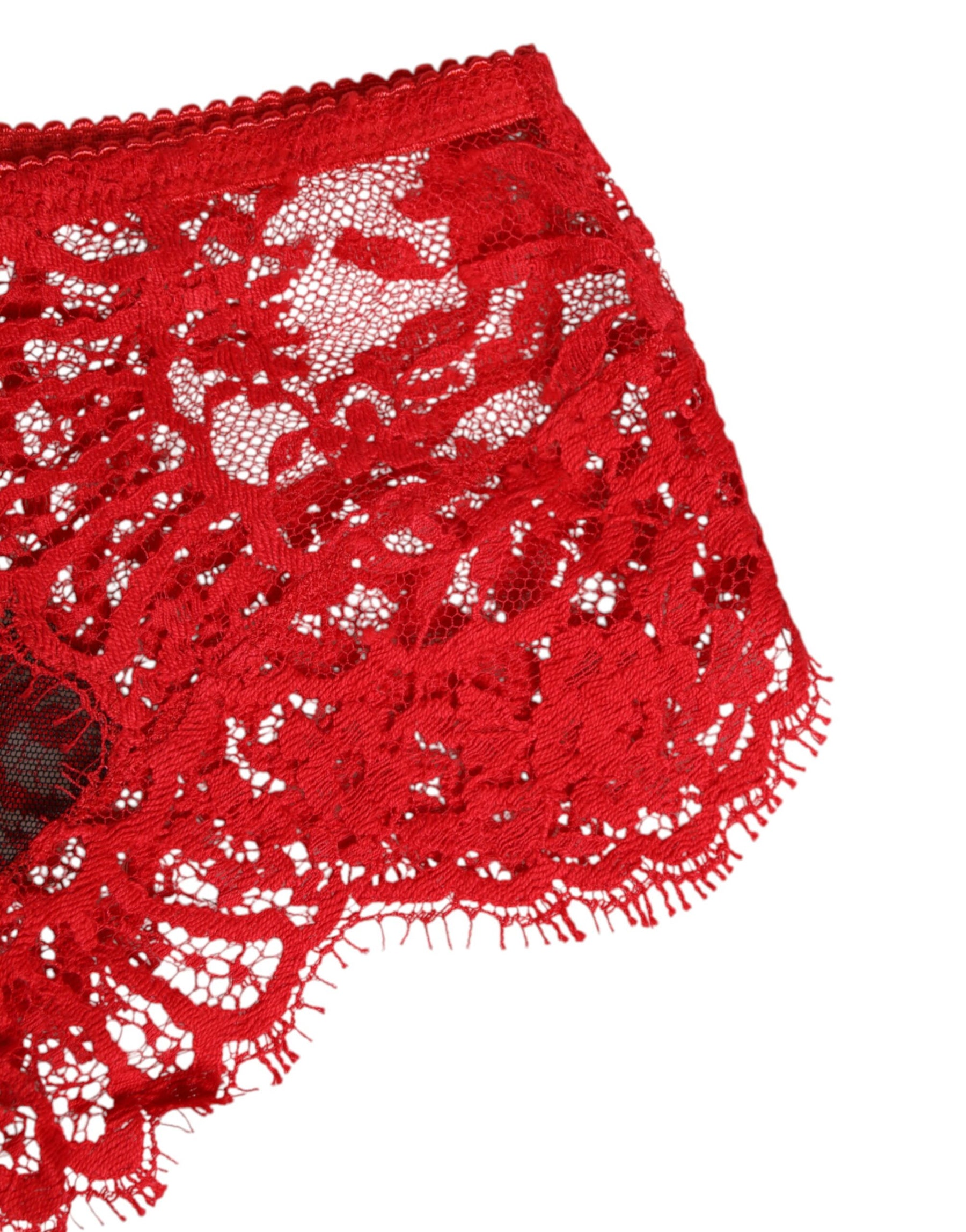 Dolce & Gabbana Red Floral Lace Sheer Briefs Women Underwear | Regal Royce