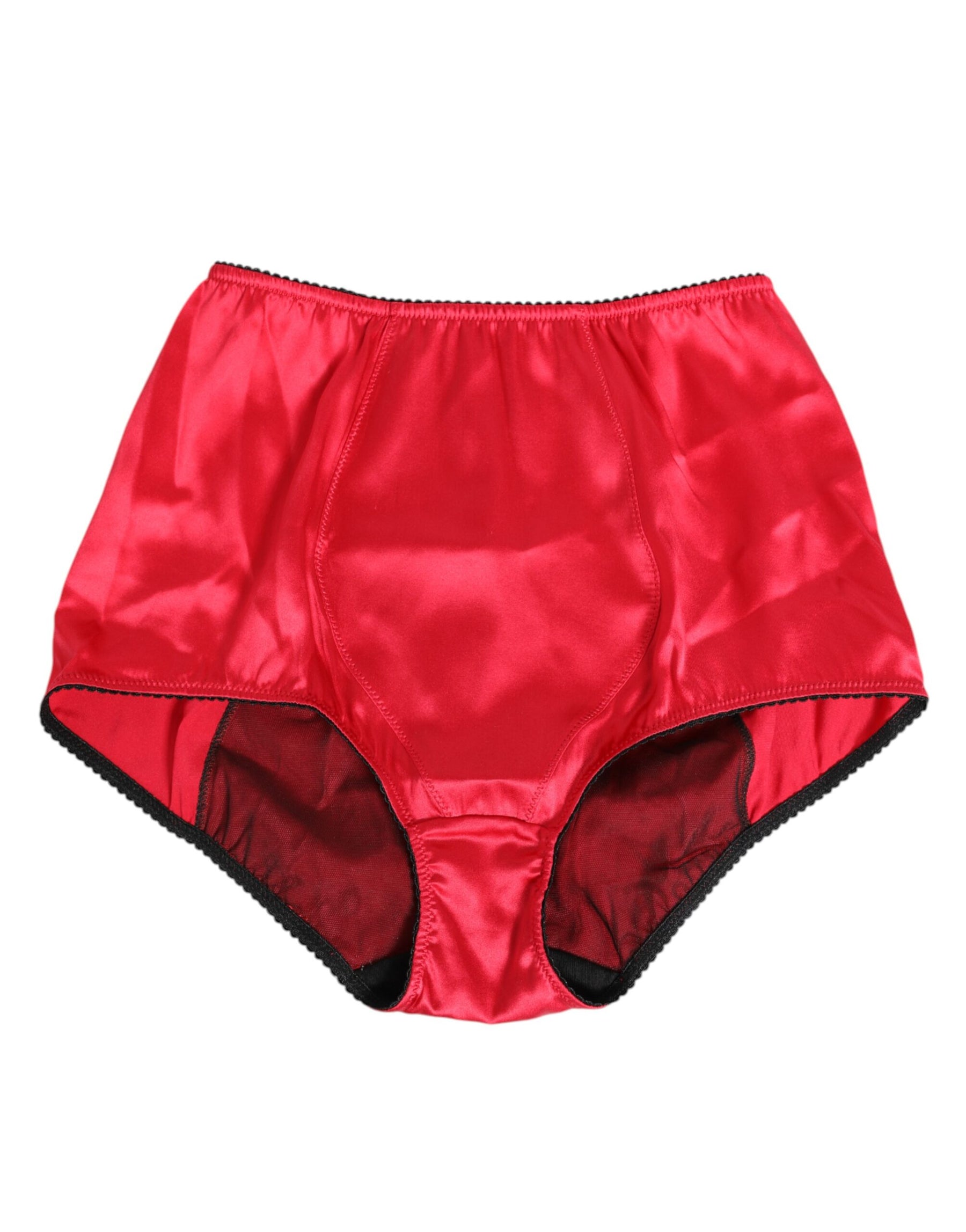 Dolce & Gabbana Red Silk Satin High-Waist Briefs Underwear | Regal Royce