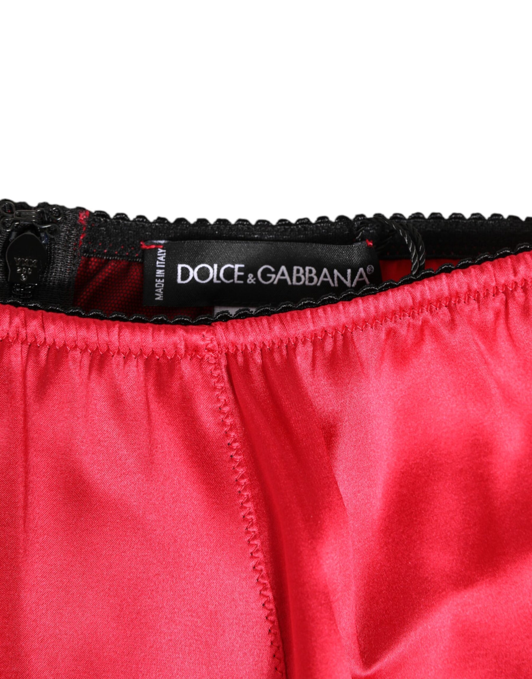 Dolce & Gabbana Red Silk Satin High-Waist Briefs Underwear | Regal Royce