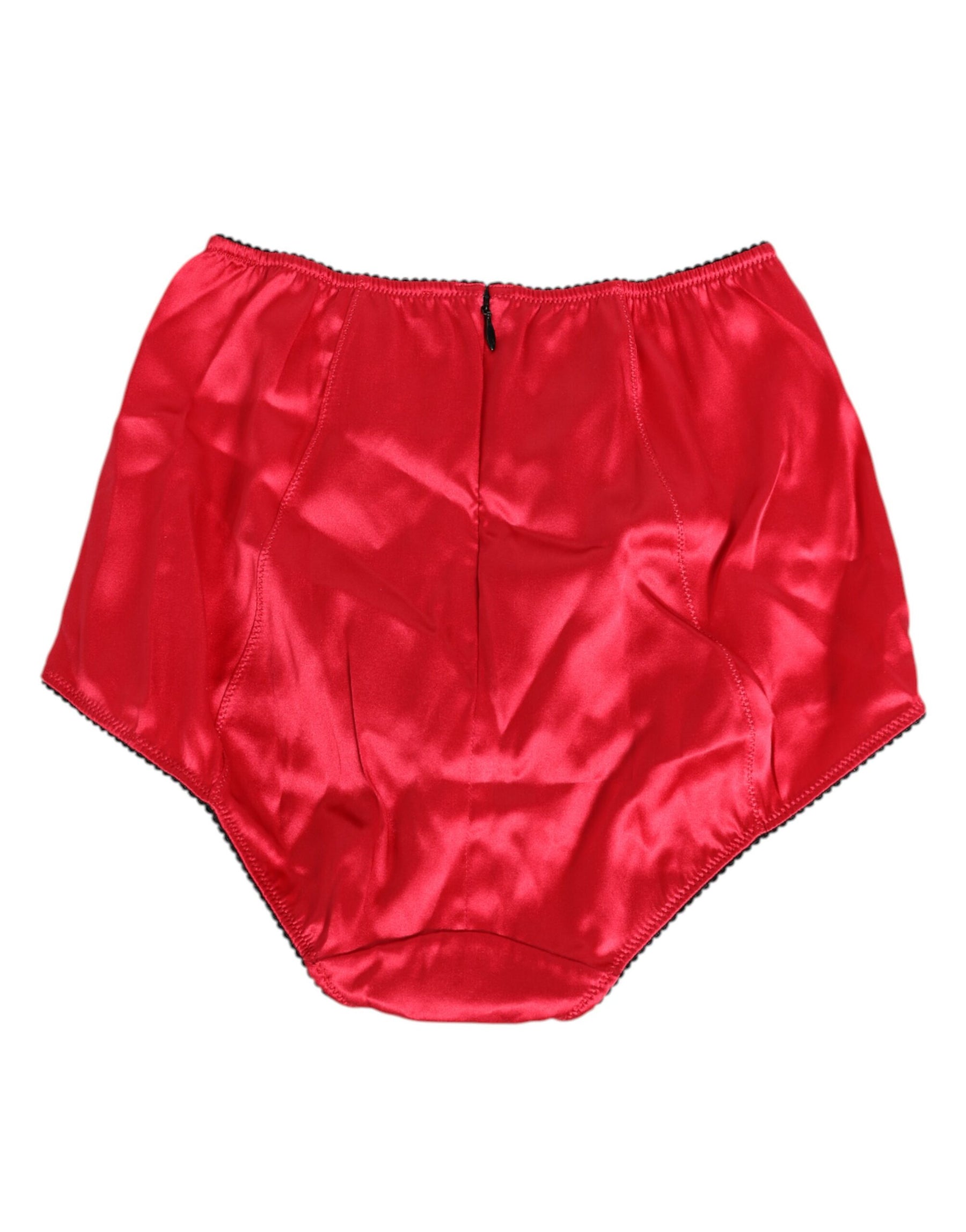 Dolce & Gabbana Red Silk Satin High-Waist Briefs Underwear | Regal Royce