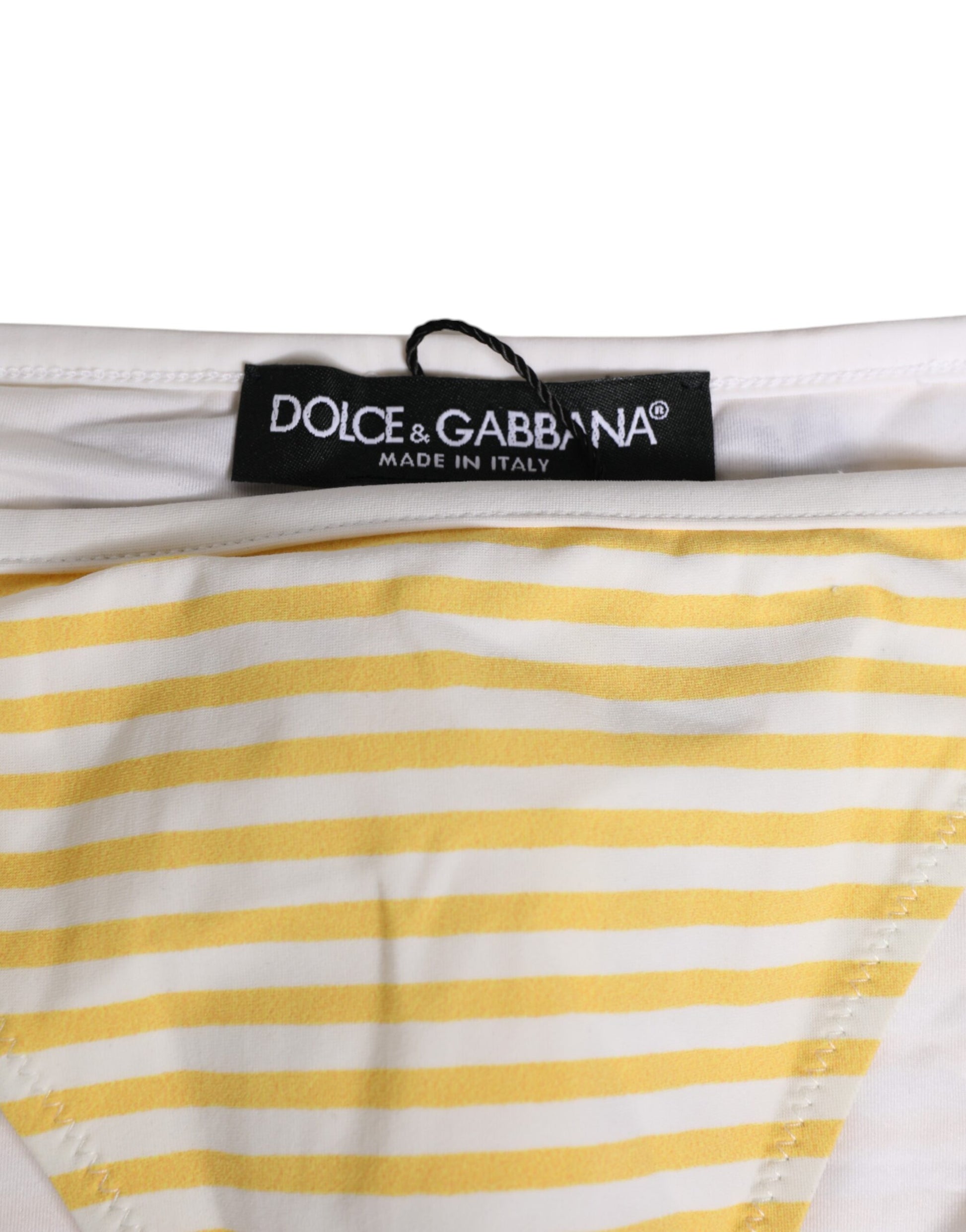 Dolce & Gabbana White Yellow Stripe Tie Side Logo Underwear