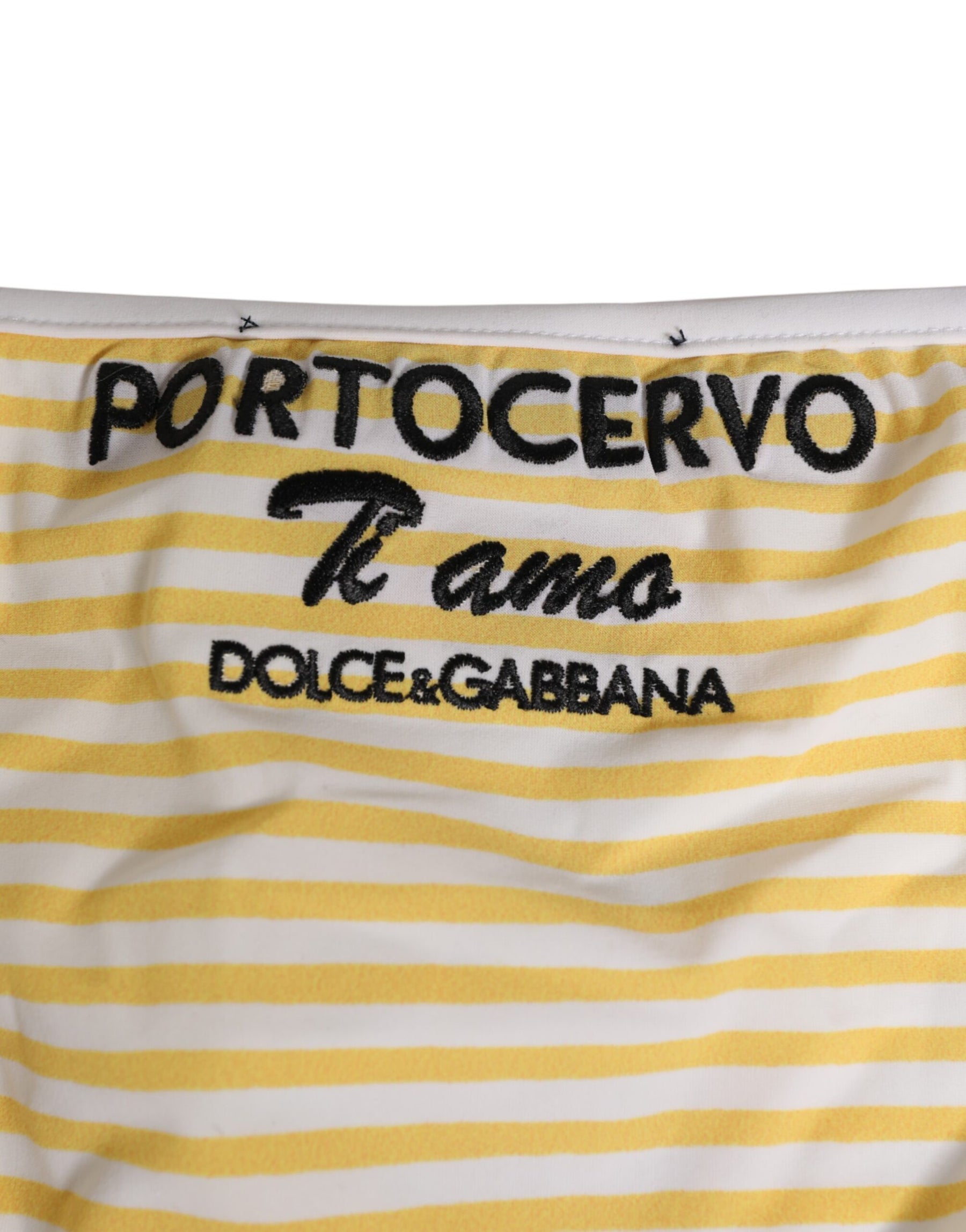 Dolce & Gabbana White Yellow Stripe Tie Side Logo Underwear | Regal Royce