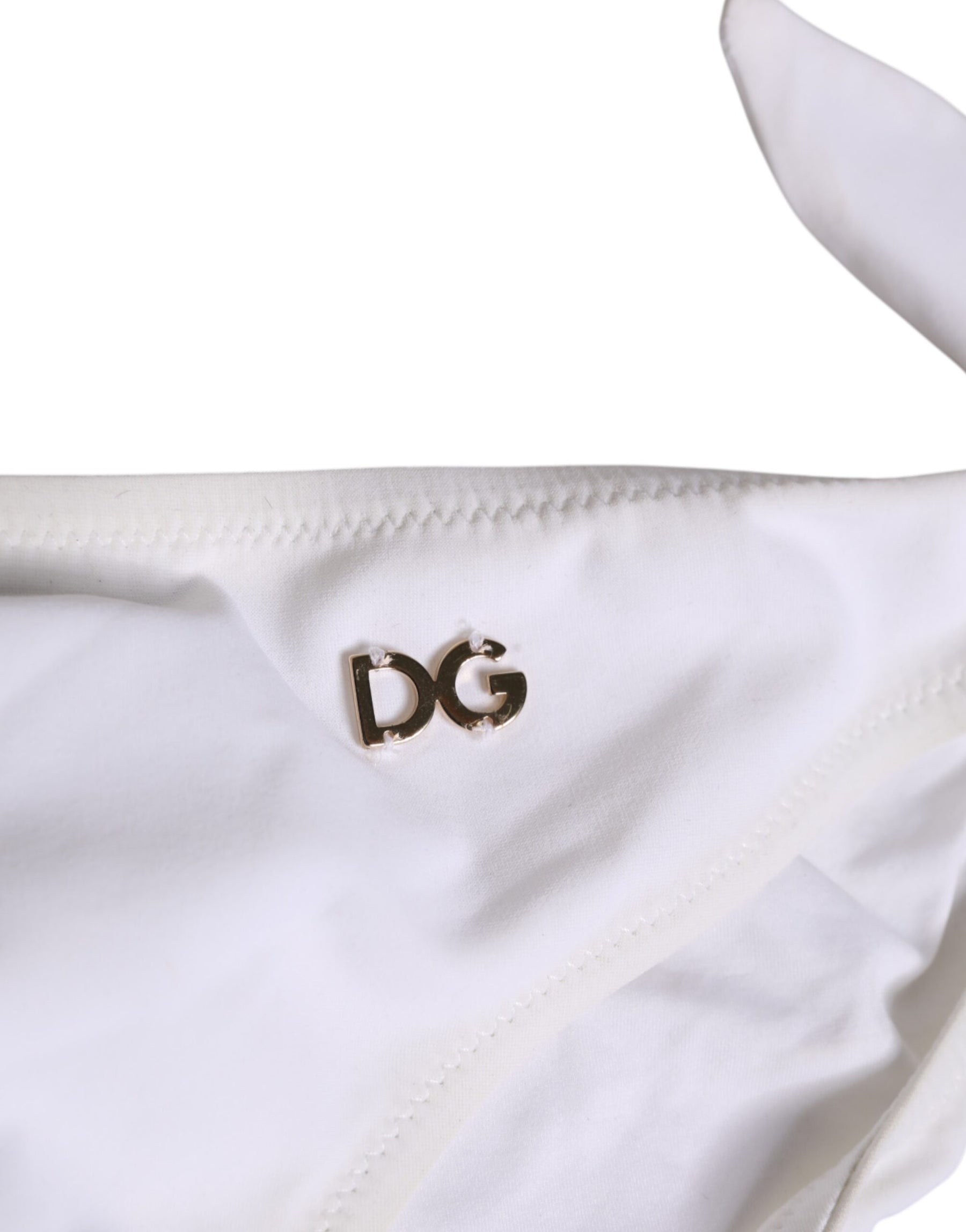 Dolce & Gabbana White Side Tie Logo Bikini Bottom Underwear | Regal Royce