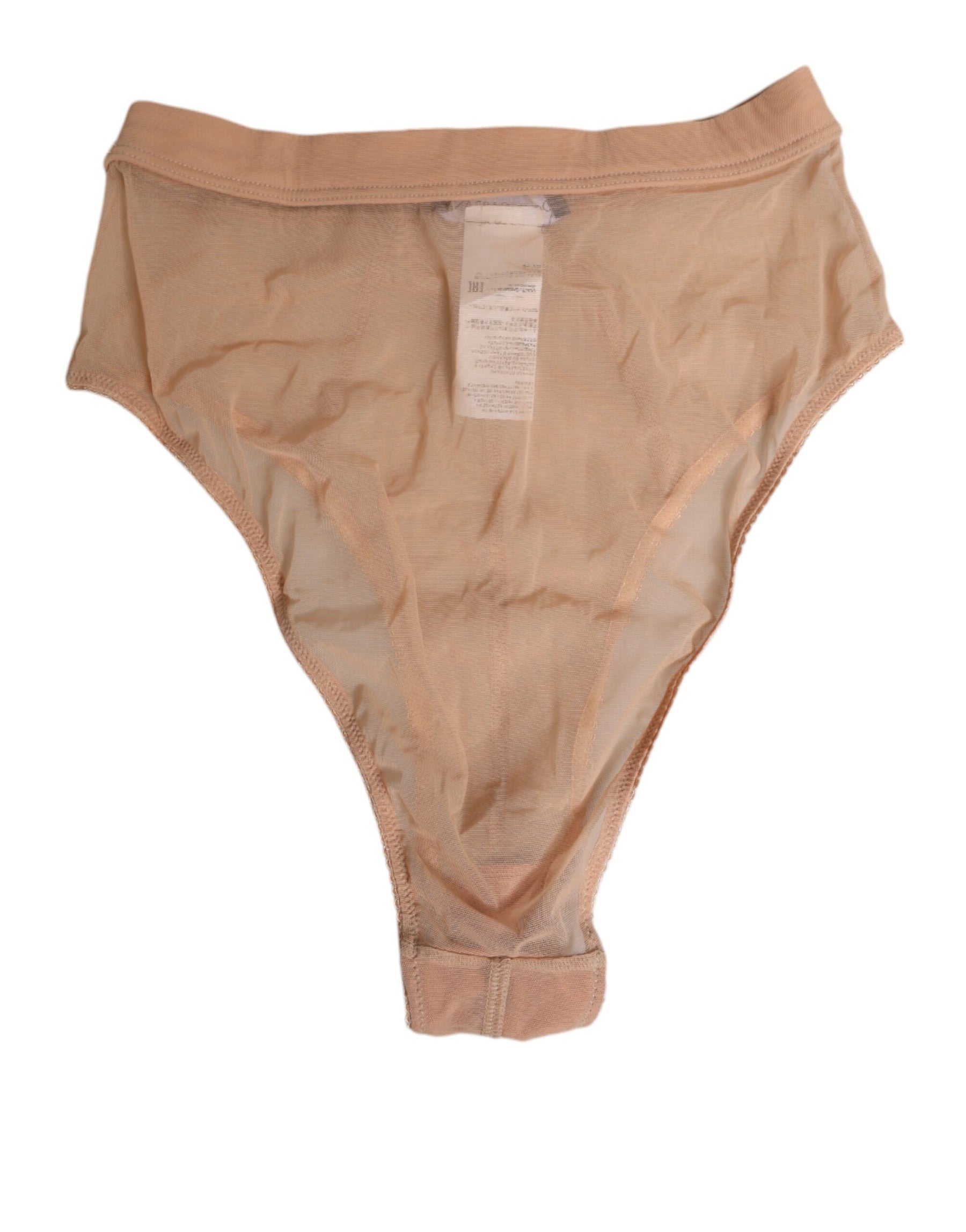 Dolce & Gabbana Beige Sheer Mesh High Waist Briefs Underwear | Regal Royce