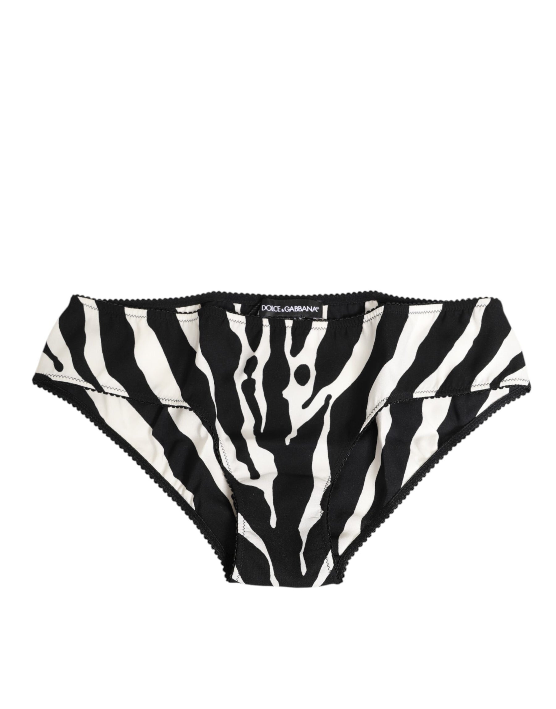 Dolce & Gabbana Black White Zebra Print Slip Briefs Underwear | Regal Royce