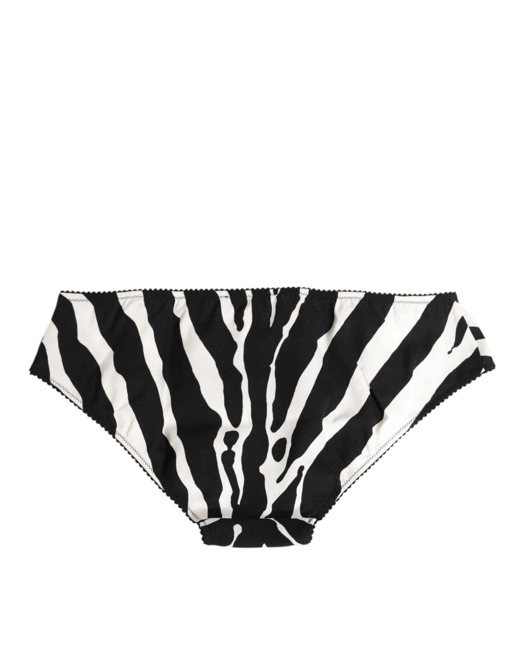Dolce & Gabbana Black White Zebra Print Slip Briefs Underwear | Regal Royce