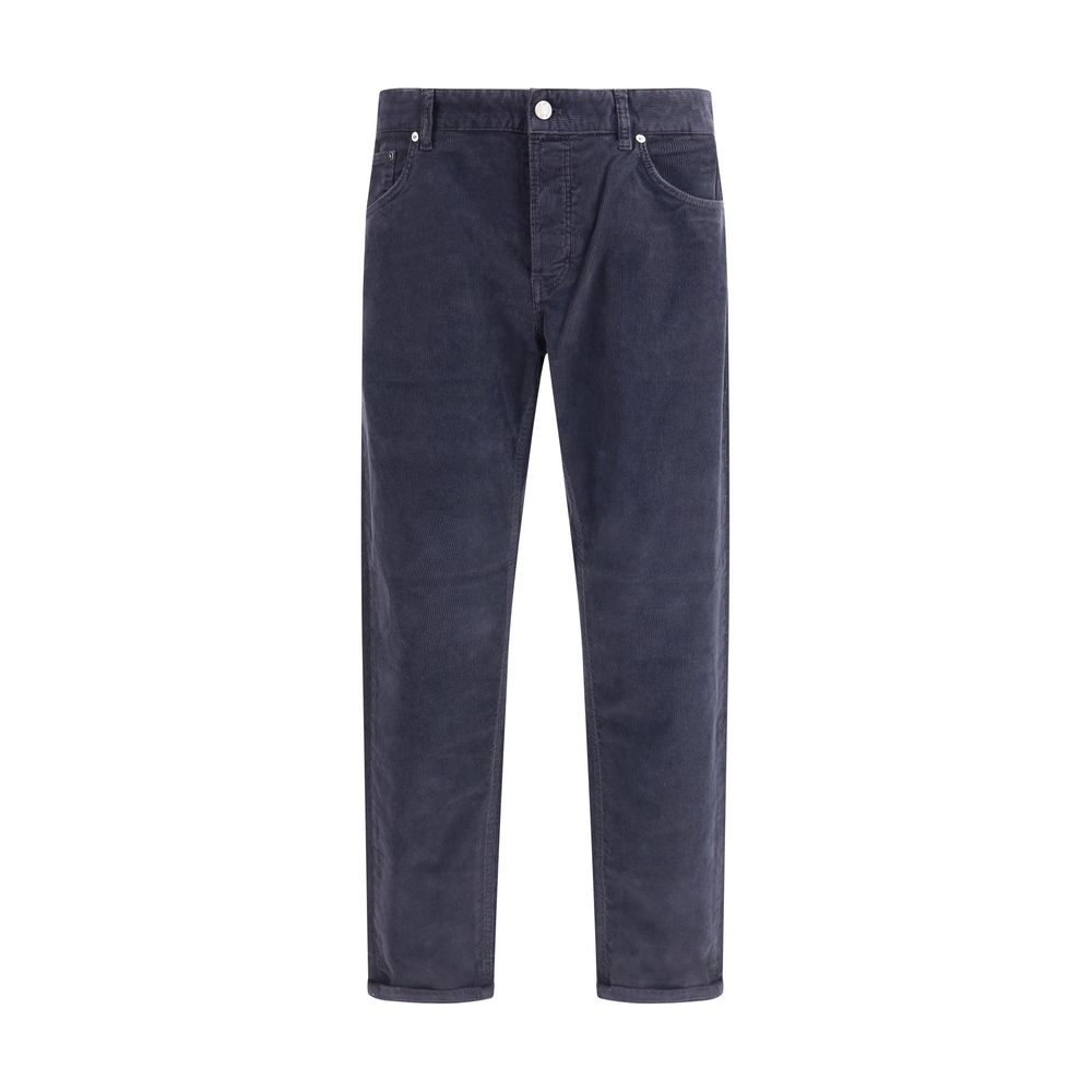 PT Torino Blue Cotton Casual Pants | Regal Royce