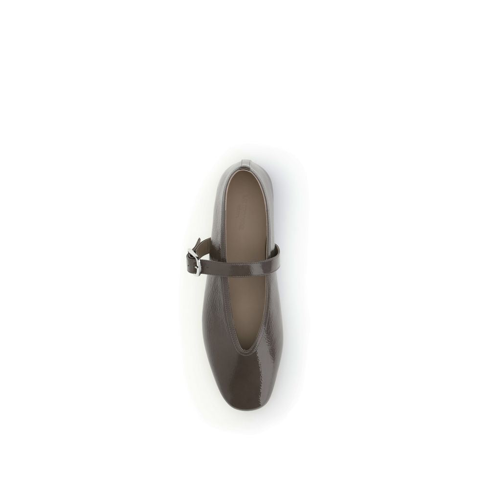 Le Monde Béryl Brown Calf Leather Bos Taurus Ballet Flats
