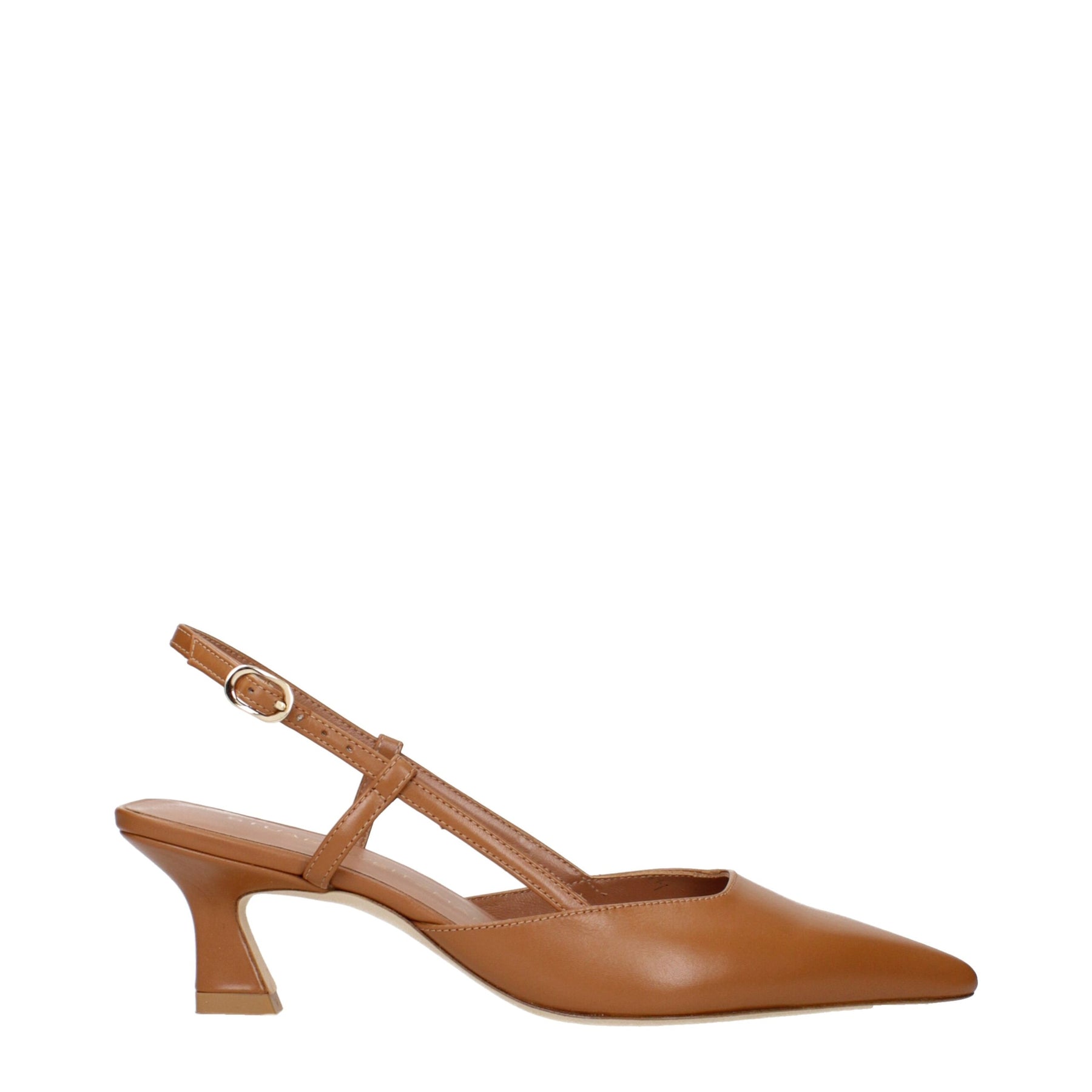 Stuart Weitzman Brown Leather Mid Heel Pumps | Regal Royce