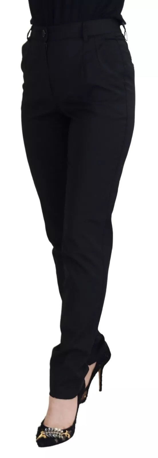 Dolce & Gabbana Black High Waist Skinny Trouser STAFF Pants | Regal Royce