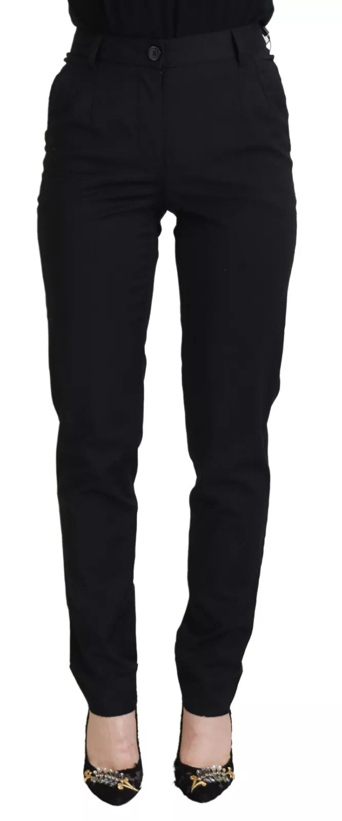 Dolce & Gabbana Black High Waist Skinny Trouser STAFF Pants | Regal Royce