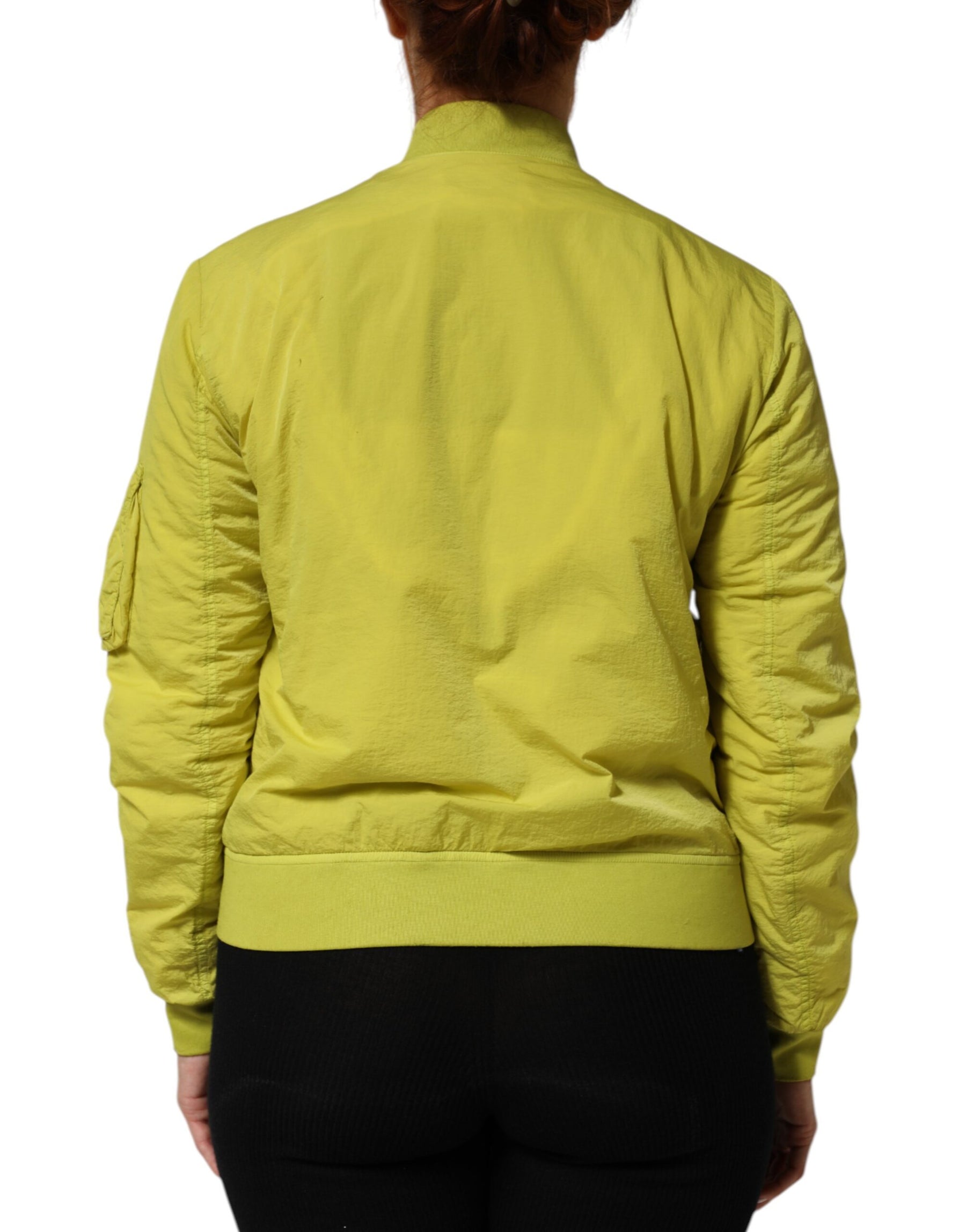 Dolce & Gabbana Yellow Polyamide Zipper Bomber Women’s Jacket | Regal Royce