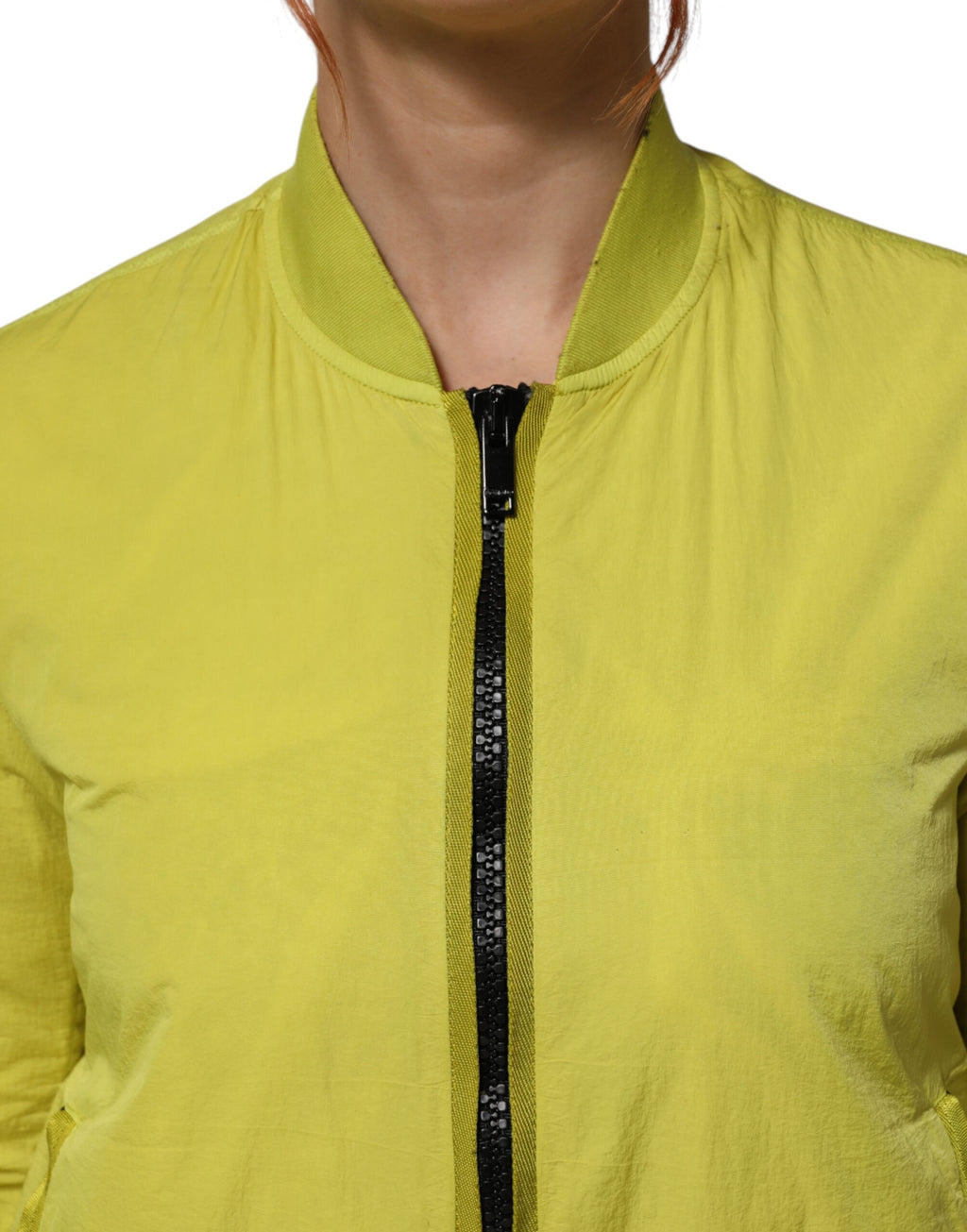 Dolce & Gabbana Yellow Polyamide Zipper Bomber Women’s Jacket