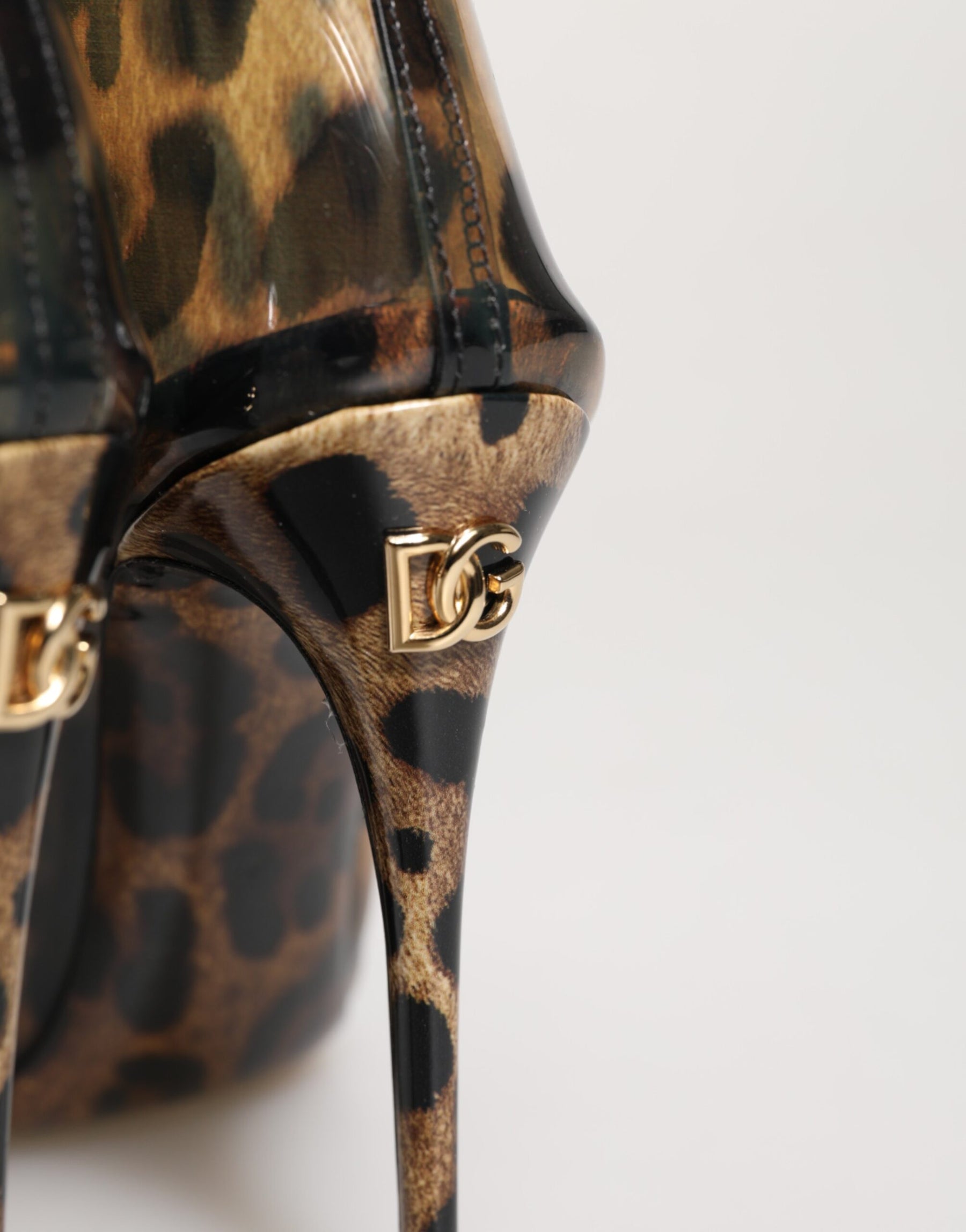 Dolce & Gabbana Leopard Print PVC Pointed Toe Boots Shoes | Regal Royce