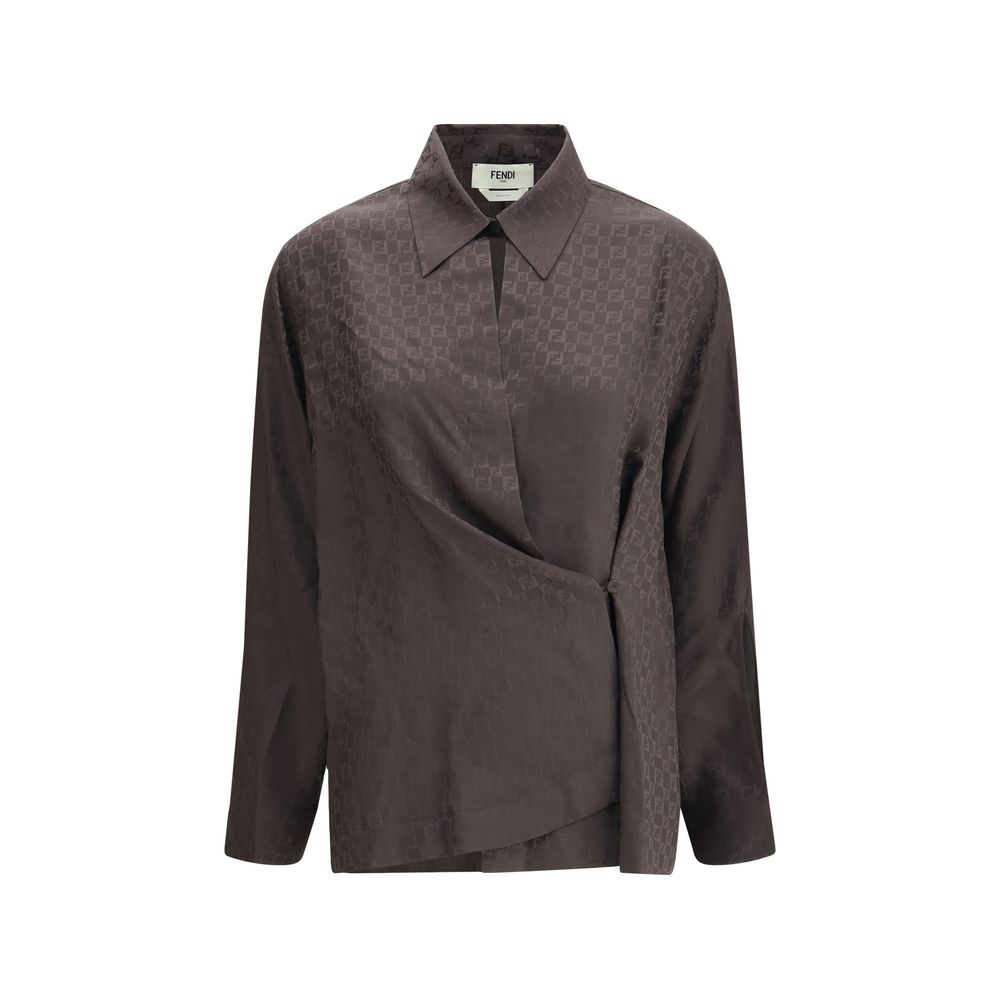 Fendi Brown Silk Dress Shirt | Regal Royce