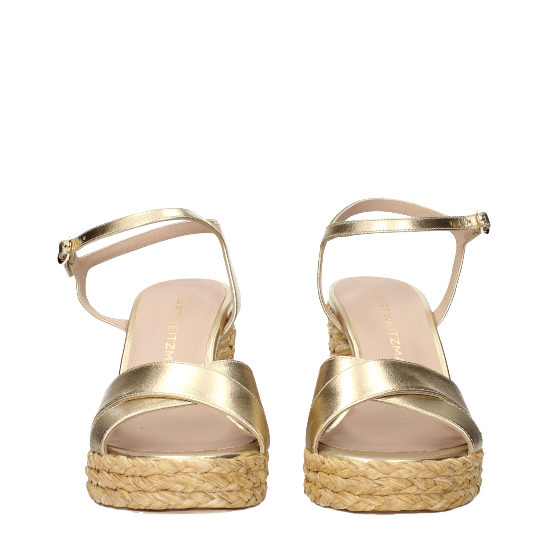 Stuart Weitzman Gold Leather Platform Sandals | Regal Royce
