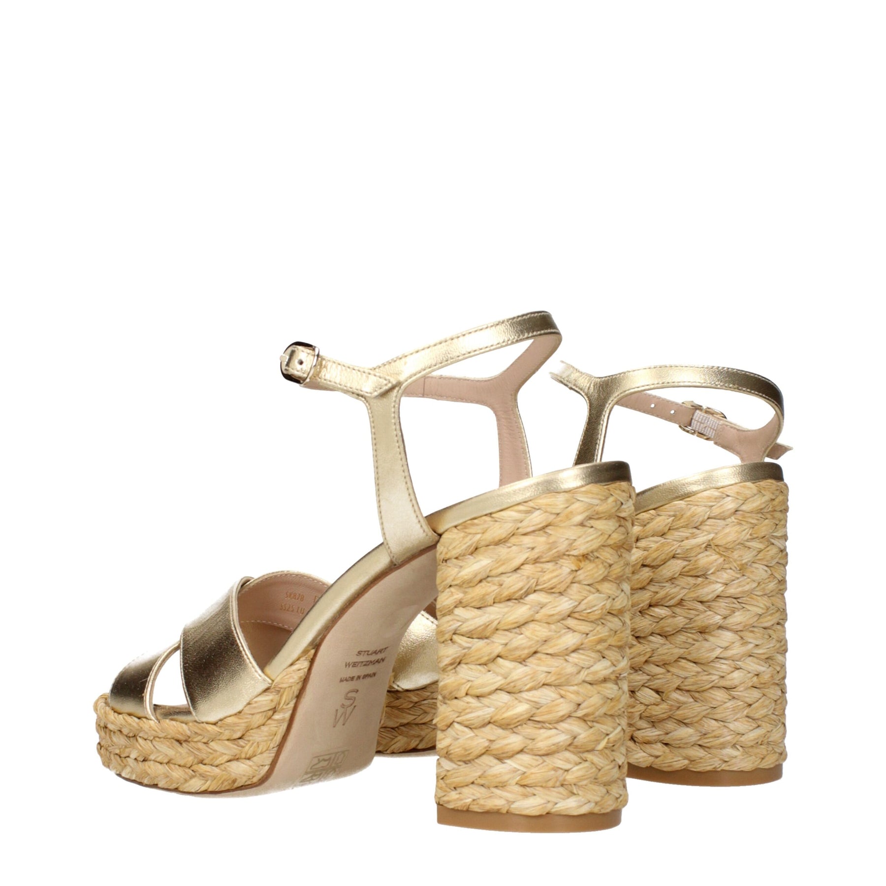 Stuart Weitzman Gold Leather Platform Sandals | Regal Royce