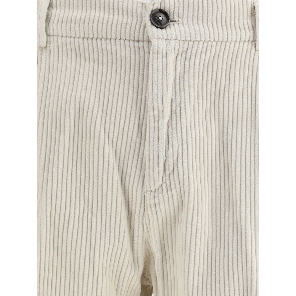 Cruna White Cotton Casual Pants | Regal Royce