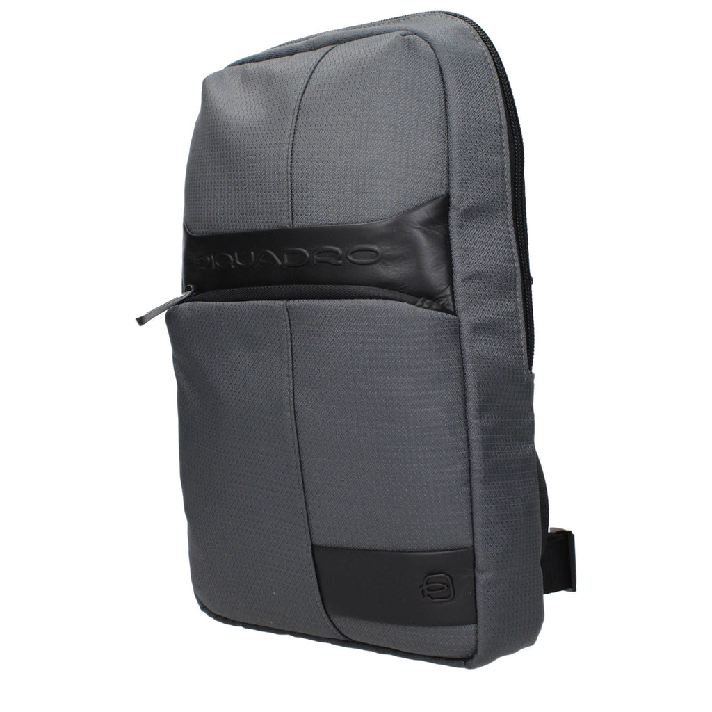 Piquadro Gray Fabric Crossbody Bag