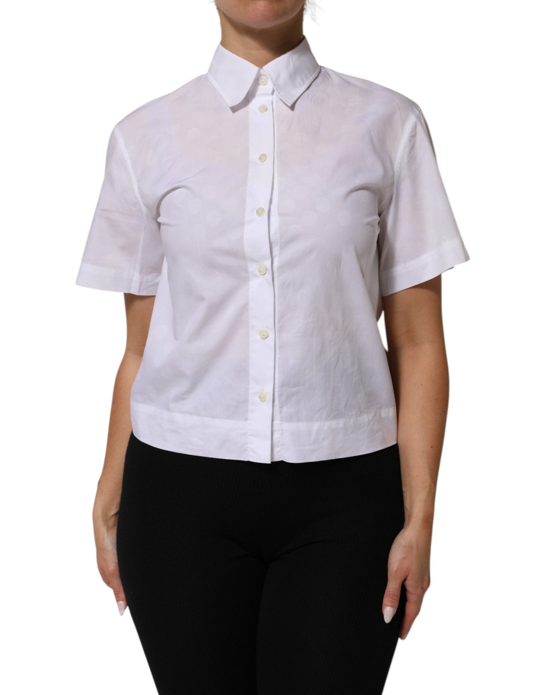 Dolce & Gabbana White Collared Short Sleeve Polo Shirt Top | Regal Royce