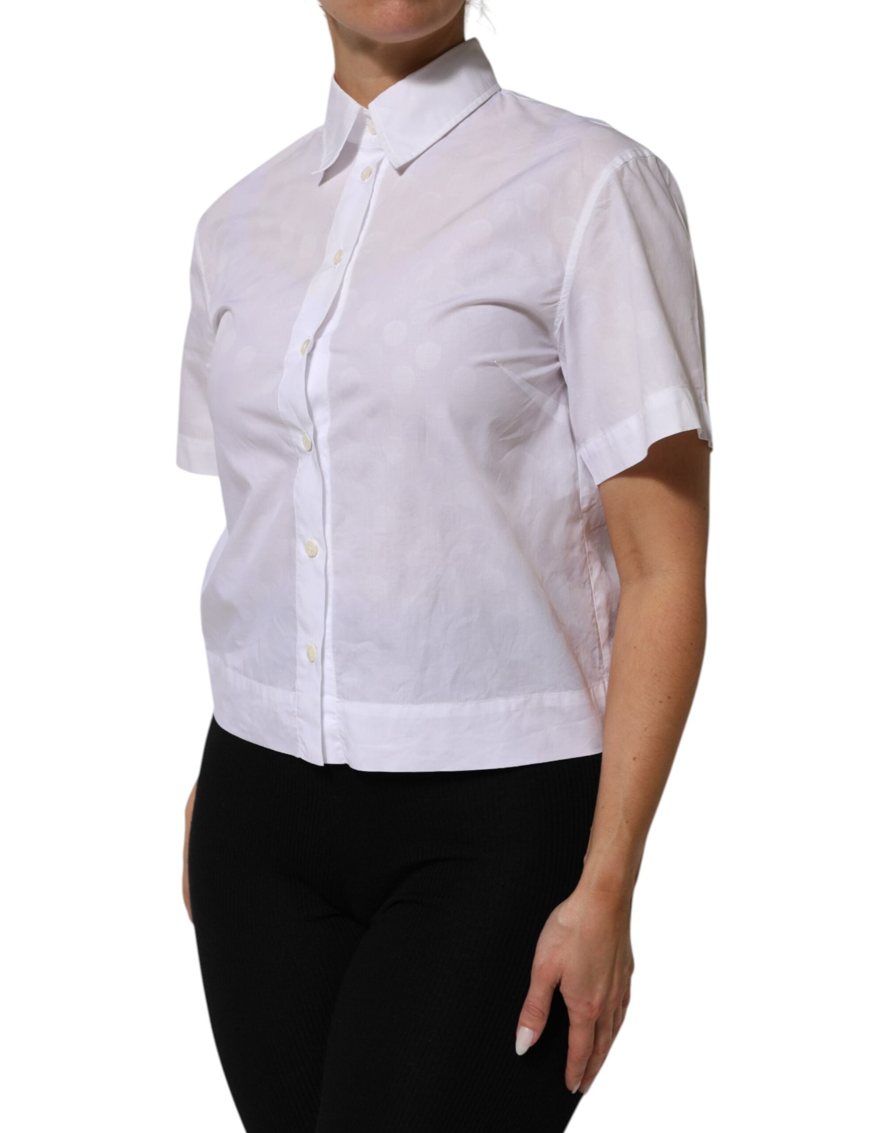 Dolce & Gabbana White Collared Short Sleeve Polo Shirt Top | Regal Royce